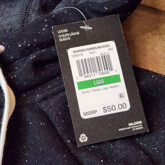 Under Armour Hoodie – Women’s Large, Black w/ White Specs, NWT - Picture 6 of 9